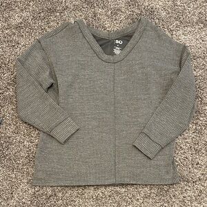 SO Women's Charcoal Ribbed Long Sleeve